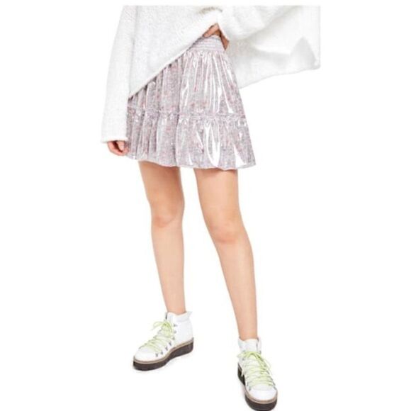 NEW $98 Free People In A Bubble Lavender Skirt - Picture 3 of 13